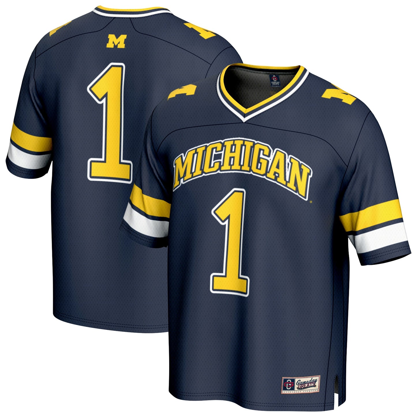 #1 Michigan Wolverines GameDay Greats Lightweight Collegiate Football Fashion Jersey - Navy | Stitched College Jersey TJS73305