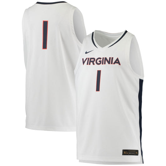 #1 Virginia Cavaliers Replica Basketball Jersey - White | Stitched College Jersey TJS73356
