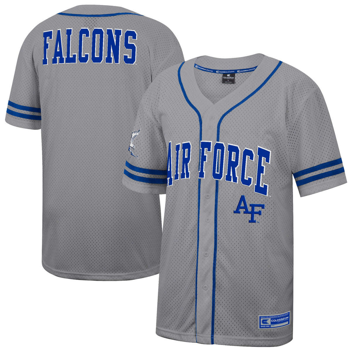 Air Force Falcons Colosseum Free Spirited Baseball Jersey - Gray | Stitched College Jersey TJS73494