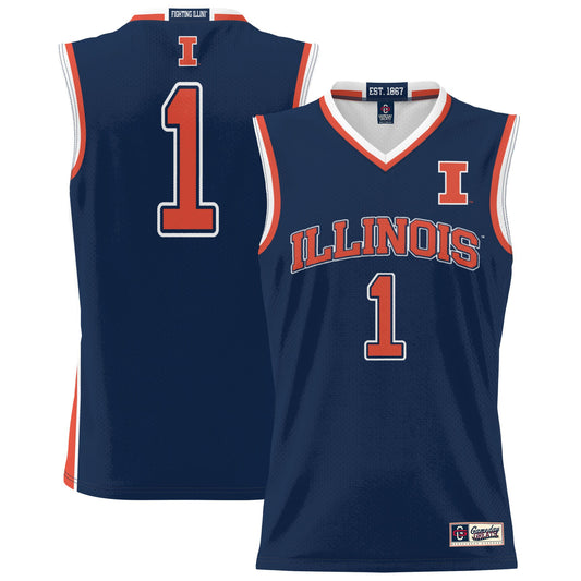 #1 Illinois Fighting Illini GameDay Greats Unisex Lightweight Basketball Jersey - Navy | Stitched College Jersey TJS73397