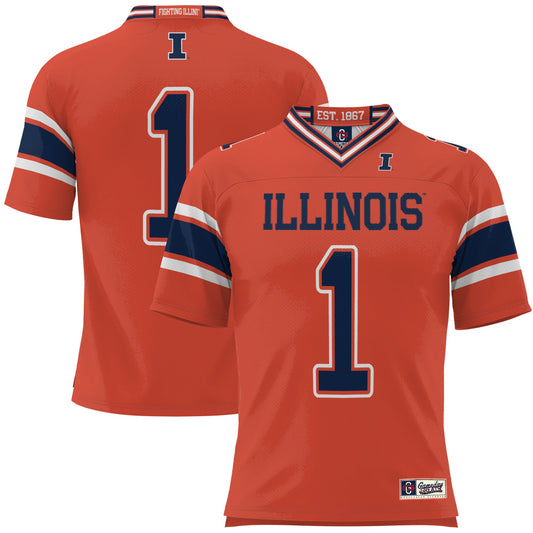 #1 Illinois Fighting Illini GameDay Greats Football Jersey - Orange | Stitched College Jersey TJS73378