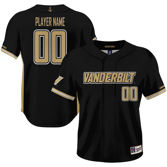 Vanderbilt Commodores GameDay Greats Pick-A-Player Lightweight Baseball Jersey - Black | Stitched College Jersey TJS73454