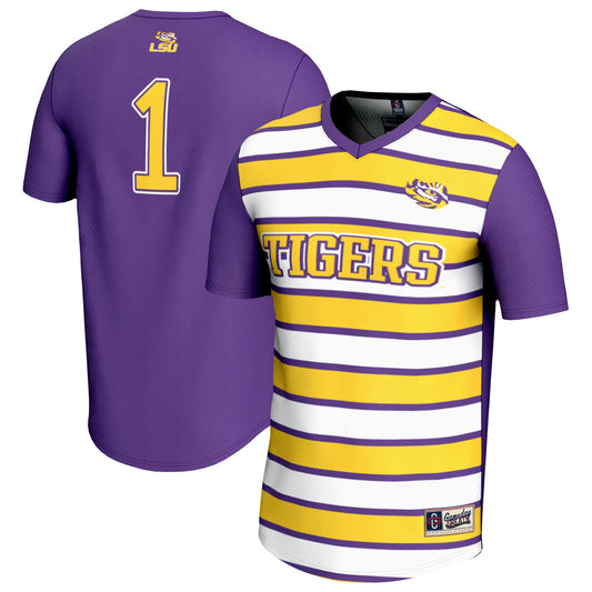 #1 LSU Tigers GameDay Greats Lightweight Soccer Fashion Jersey - Purple | Stitched College Jersey TJS73408