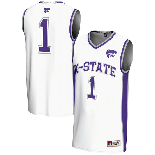 #1 Kansas State Wildcats GameDay Greats Lightweight Basketball Jersey - White | Stitched College Jersey TJS73345