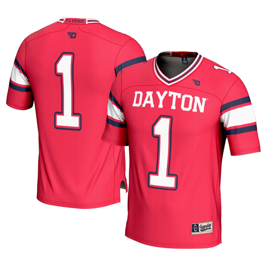 #1 Dayton Flyers GameDay Greats Football Jersey � Red | Stitched College Jersey TJS73569