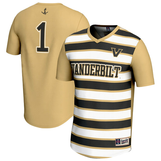 #1 Vanderbilt Commodores GameDay Greats Unisex Lightweight Soccer Fashion Jersey - Gold | Stitched College Jersey TJS73532