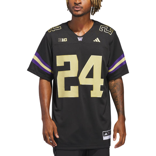 #24 Washington Huskies Alternate Premier Strategy Jersey - Black | Stitched College Jersey TJS73600
