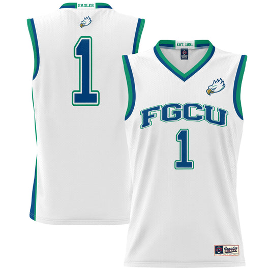 #1 Florida Gulf Coast Eagles GameDay Greats Lightweight Basketball Jersey - White | Stitched College Jersey TJS73581