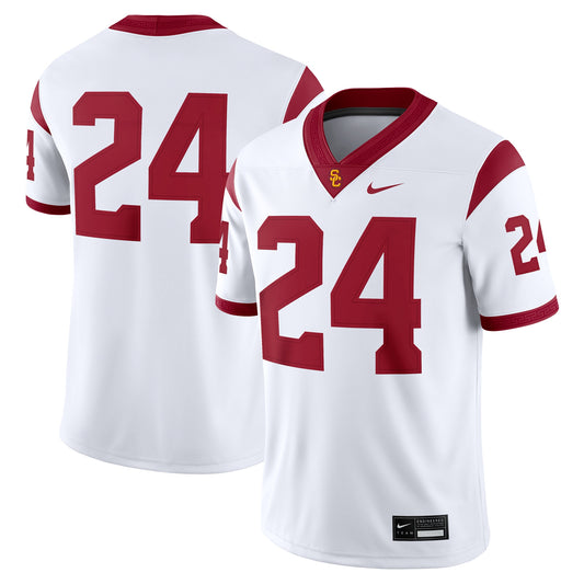 #24 USC Trojans Game Jersey - White | Stitched College Jersey TJS73891