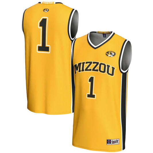 #1 Missouri Tigers GameDay Greats Unisex Lightweight Basketball Jersey - Gold | Stitched College Jersey TJS73863