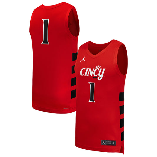 #1 Cincinnati Bearcats Replica Basketball Jersey - Red | Stitched College Jersey TJS73811