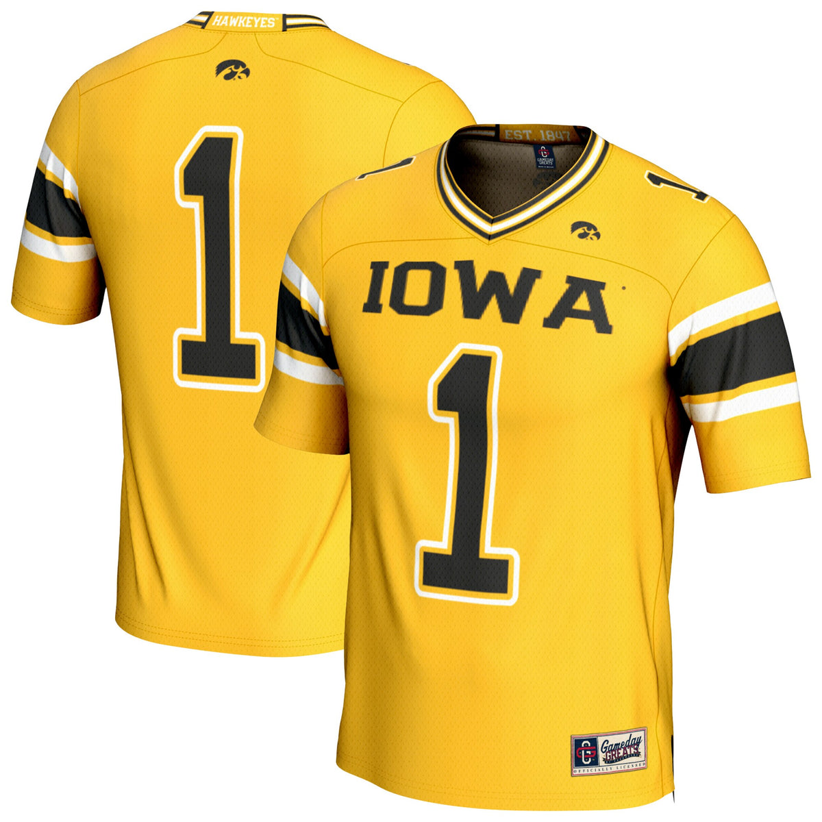 Iowa Hawkeyes GameDay Greats Unisex Lightweight Collegiate Football Fashion Jersey - Gold | Stitched College Jersey TJS73680