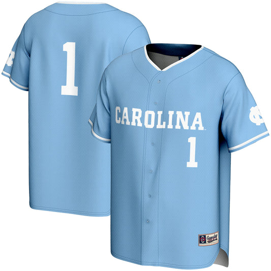 #1 North Carolina Tar Heels GameDay Greats Lightweight Baseball Jersey - Carolina Blue | Stitched College Jersey TJS73903