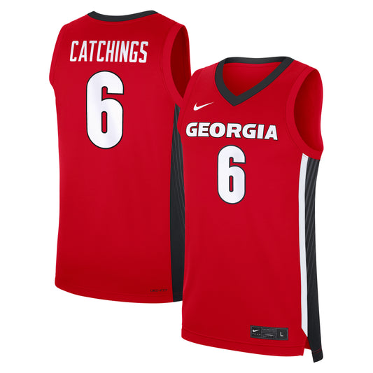 Kanon Catchings Georgia Bulldogs Men's Basketball Replica Jersey - Red | Stitched College Jersey TJS73763