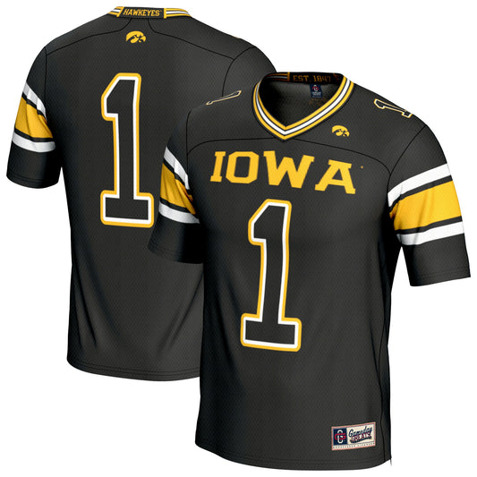 Iowa Hawkeyes GameDay Greats Unisex Lightweight Collegiate Football Fashion Jersey - Black | Stitched College Jersey TJS73639