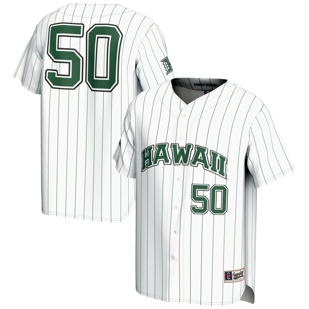 #1 Hawaii Rainbow Warriors GameDay Greats Lightweight Baseball Jersey - White | Stitched College Jersey TJS73909