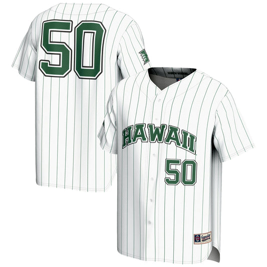 #1 Hawaii Rainbow Warriors GameDay Greats Lightweight Baseball Jersey - White | Stitched College Jersey TJS73909