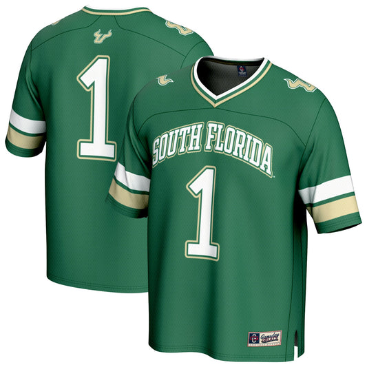 #1 South Florida Bulls GameDay Greats Lightweight Collegiate Football Fashion Jersey - Green | Stitched College Jersey TJS74012