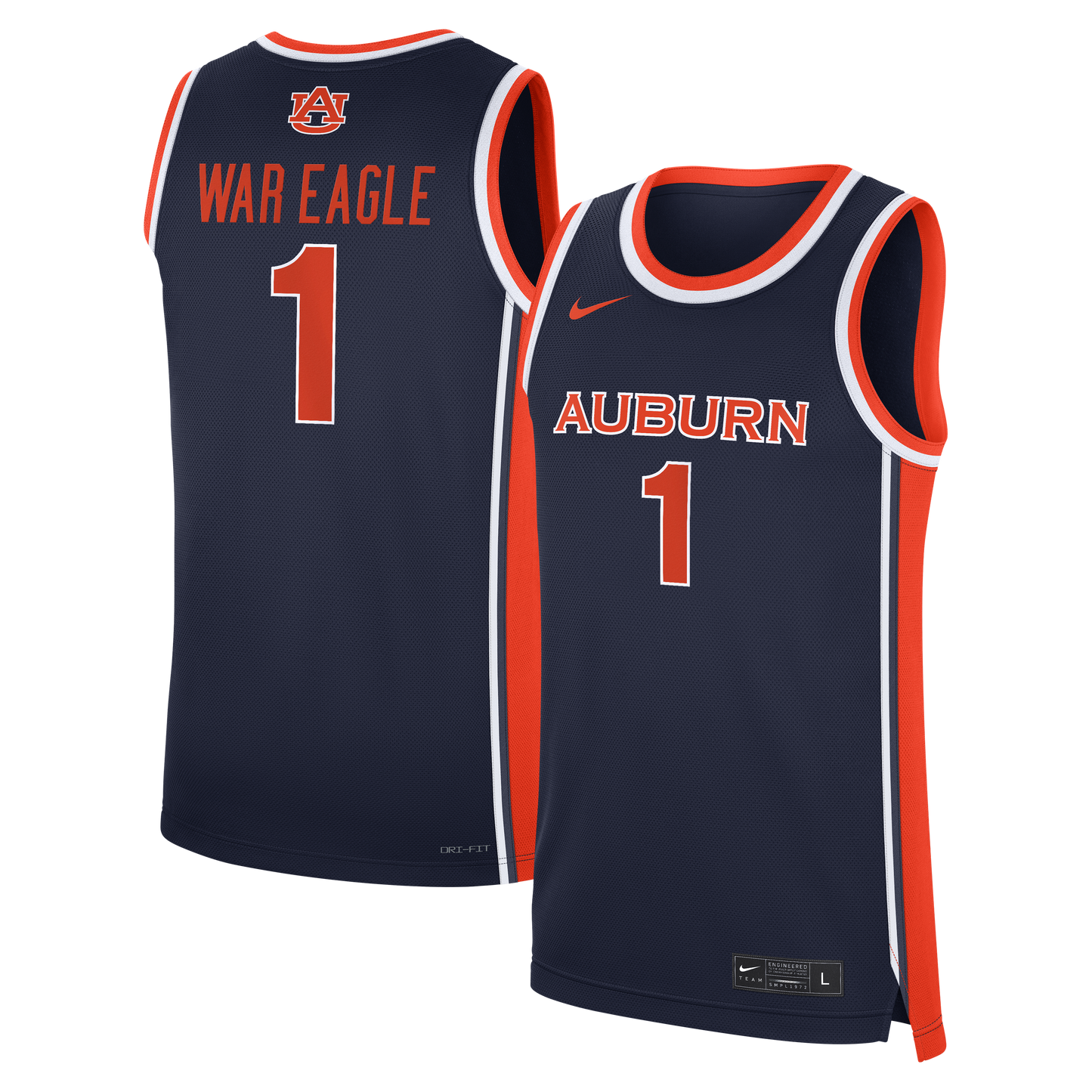 Auburn Tigers #1 Road War Eagle Replica Basketball Jersey - Navy | Stitched College Jersey TJS73948