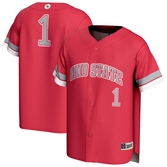 #1 Ohio State Buckeyes GameDay Greats Unisex Lightweight Collegiate Baseball Fashion Jersey - Scarlet | Stitched College Jersey TJS73741