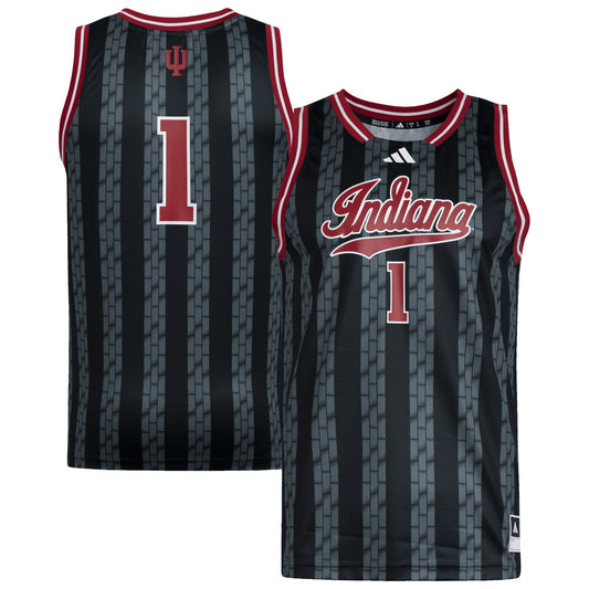 #1 Indiana Hoosiers Replica Swingman Jersey - Black | Stitched College Jersey TJS73652