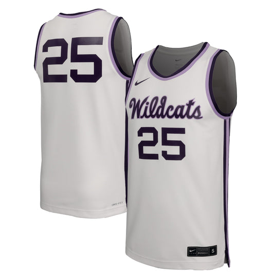 #25 Kansas State Wildcats Replica Basketball Jersey - White | Stitched College Jersey TJS73810