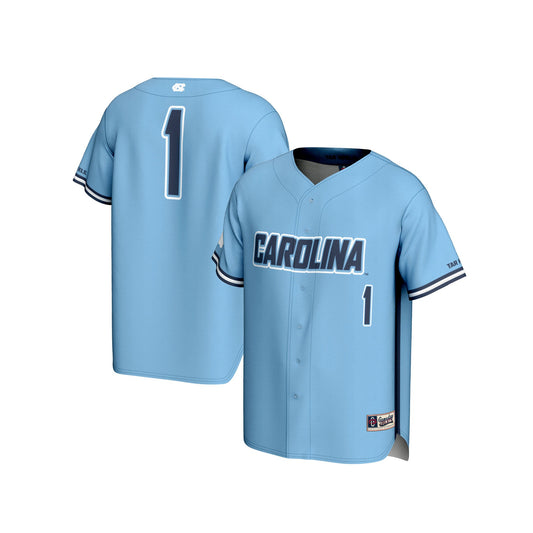 #1 North Carolina Tar Heels GameDay Greats Unisex Lightweight Baseball Fashion Jersey - Carolina Blue | Stitched College Jersey TJS73921
