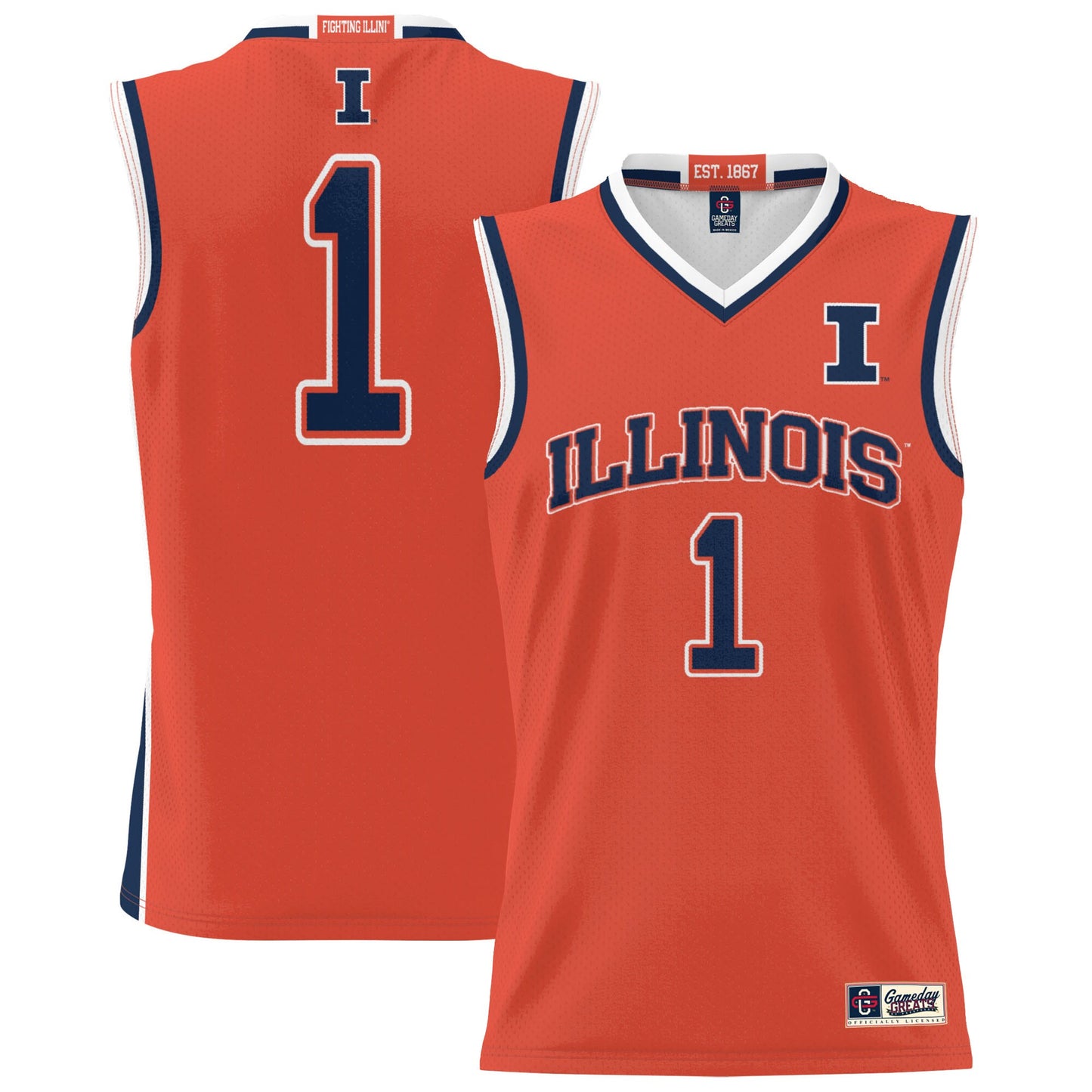 #1 Illinois Fighting Illini GameDay Greats Unisex Lightweight Basketball Jersey - Orange | Stitched College Jersey TJS73876
