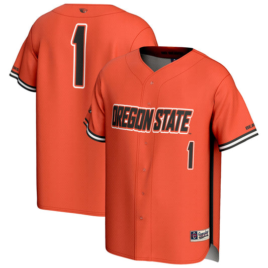#1 Oregon State Beavers GameDay Greats Lightweight Baseball Fashion Jersey - Orange | Stitched College Jersey TJS73700