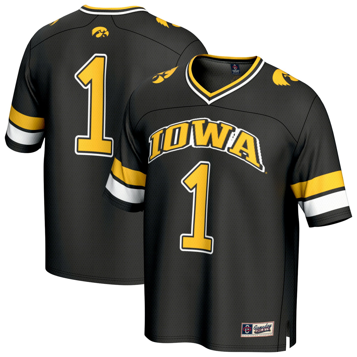 Iowa Hawkeyes GameDay Greats Unisex Lightweight Collegiate Football Fashion Jersey - Black | Stitched College Jersey TJS73638