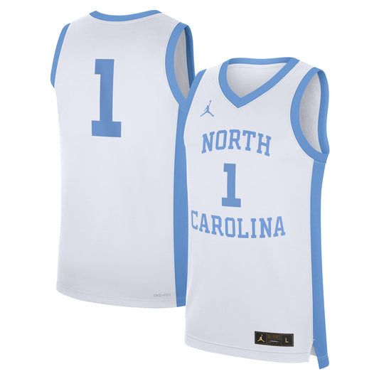 #1 North Carolina Tar Heels Alternate Replica Jersey - White | Stitched College Jersey TJS73669