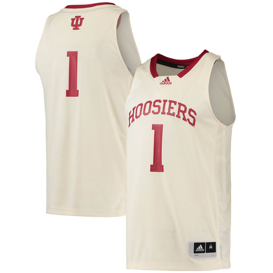#1 Indiana Hoosiers Swingman Basketball Jersey - Cream | Stitched College Jersey TJS73672