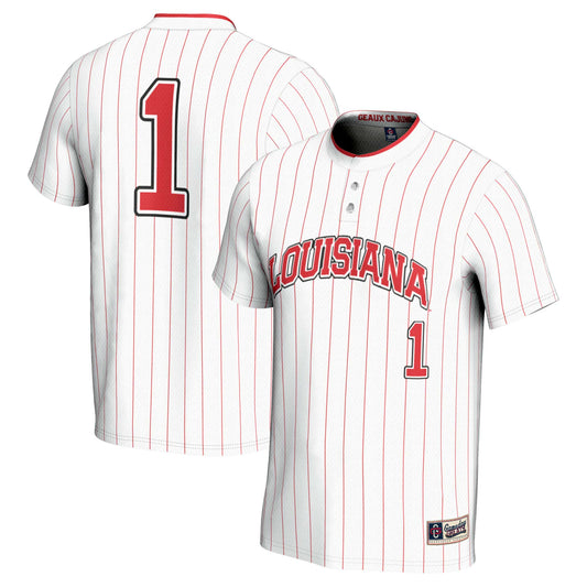 #1 Louisiana Ragin' Cajuns GameDay Greats Unisex Lightweight Softball Jersey - White | Stitched College Jersey TJS73732