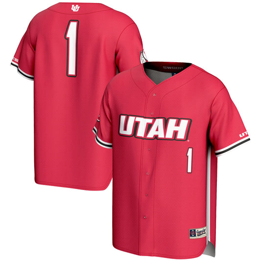 #1 Utah Utes GameDay Greats Lightweight Baseball Fashion Jersey - Red | Stitched College Jersey TJS73633