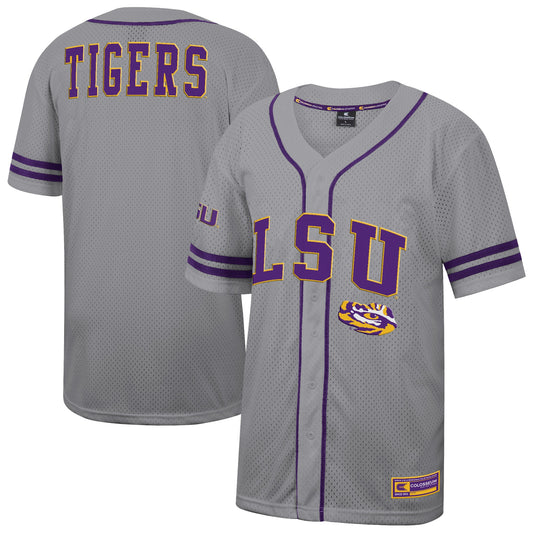 LSU Tigers Colosseum Free Spirited Baseball Jersey - Gray | Stitched College Jersey TJS73880