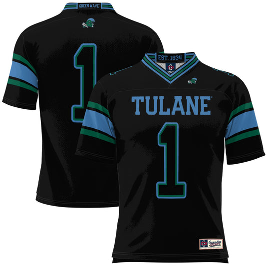 #1 Tulane Green Wave GameDay Greats Football Jersey - Black | Stitched College Jersey TJS73816