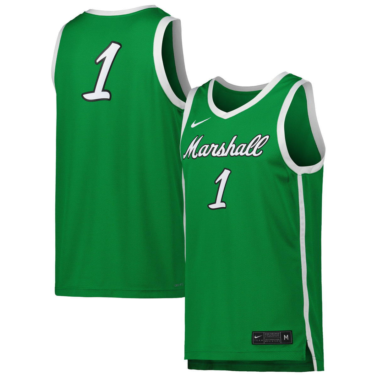 #1 Marshall Thundering Herd Replica Basketball Jersey - Kelly Green | Stitched College Jersey TJS73915