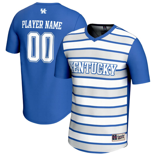Kentucky Wildcats GameDay Greats Unisex Pick-A-Player Collegiate Women's Soccer Lightweight Fashion Jersey - Royal/White | Stitched College Jersey TJS73953