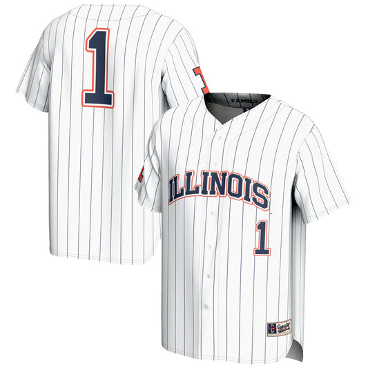 #1 Illinois Fighting Illini GameDay Greats Lightweight Baseball Jersey - White | Stitched College Jersey TJS73799