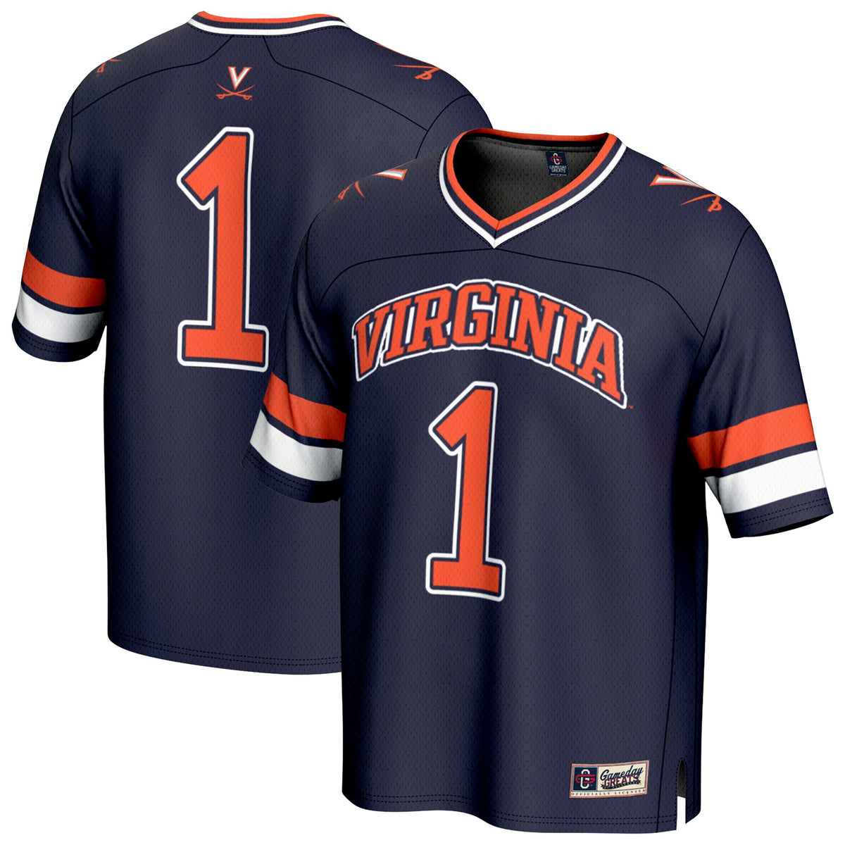 #1 Virginia Cavaliers GameDay Greats Unisex Lightweight Collegiate Football Fashion Jersey - Navy | Stitched College Jersey TJS73704