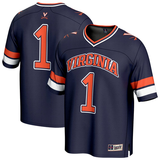 #1 Virginia Cavaliers GameDay Greats Unisex Lightweight Collegiate Football Fashion Jersey - Navy | Stitched College Jersey TJS73704