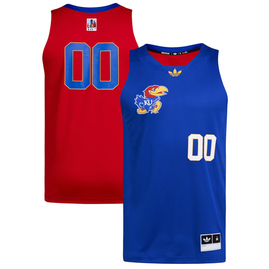 #00 Kansas Jayhawks Black History Month Basketball Jersey - Royal/Red | Stitched College Jersey TJS73964
