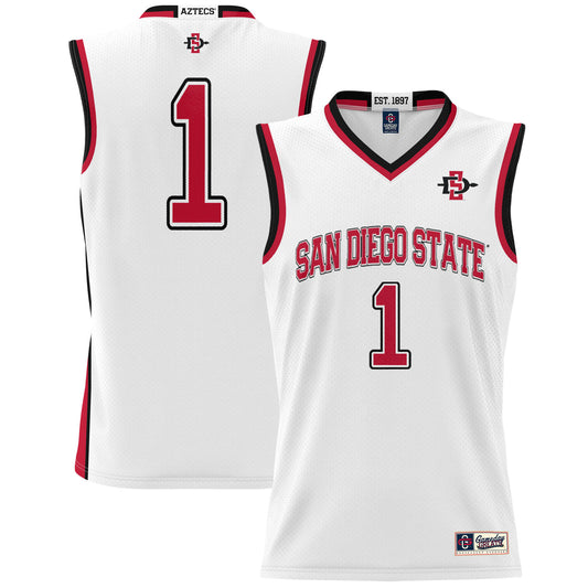 #1 San Diego State Aztecs GameDay Greats Lightweight Basketball Fashion Jersey - White | Stitched College Jersey TJS73780