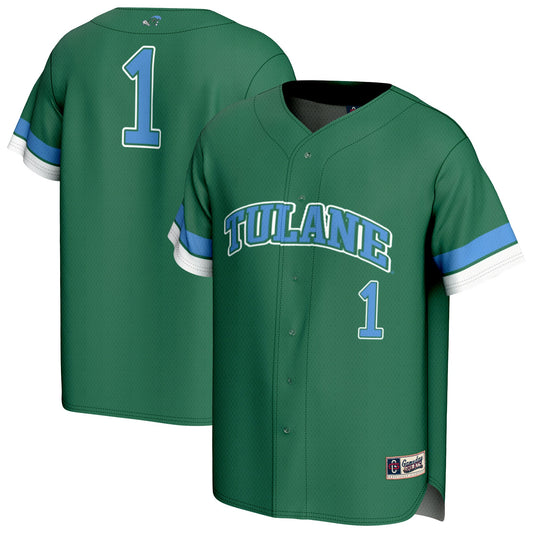 #1 Tulane Green Wave GameDay Greats Unisex Lightweight Collegiate Baseball Fashion Jersey - Green | Stitched College Jersey TJS73660