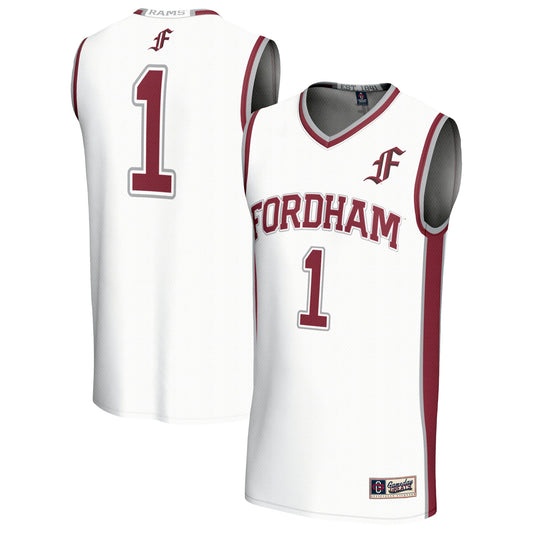 #1 Fordham Rams GameDay Greats Unisex Lightweight Collegiate Basketball Fashion Jersey - White | Stitched College Jersey TJS73727