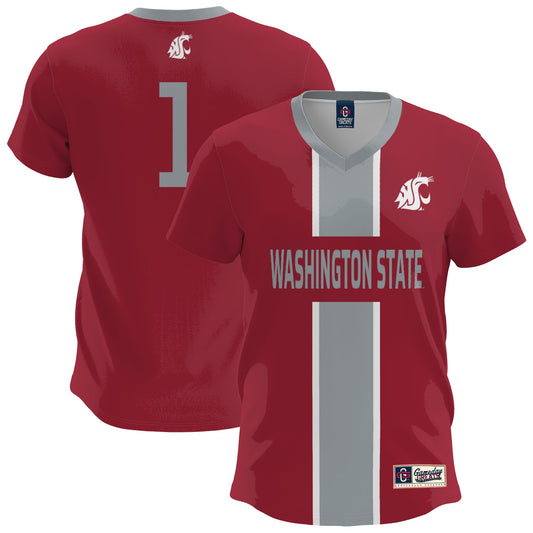 Washington State Cougars GameDay Greats Lightweight Soccer Fashion Jersey - Crimson | Stitched College Jersey TJS73839