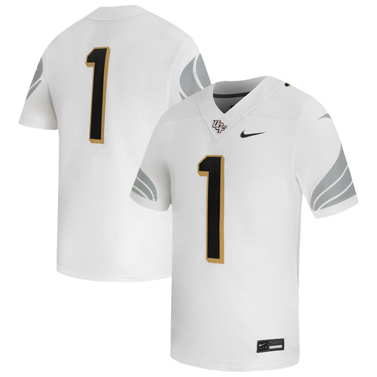 #1 UCF Knights Away Game Football Jersey - White | Stitched College Jersey TJS73832