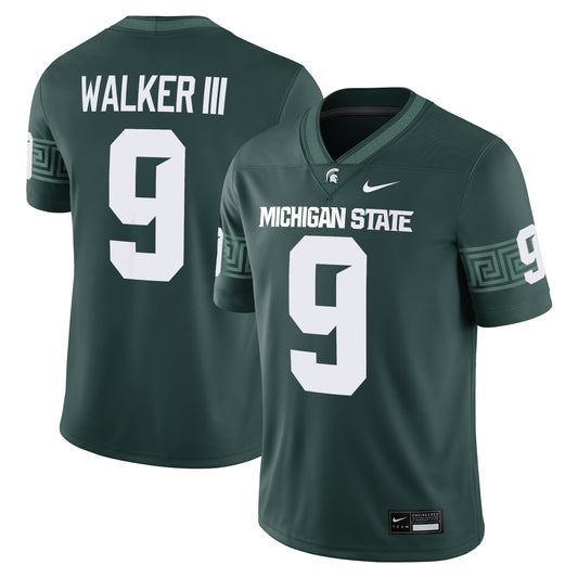 Kenneth Walker III Michigan State Spartans Alumni Game Jersey - Green | Stitched College Jersey TJS73658