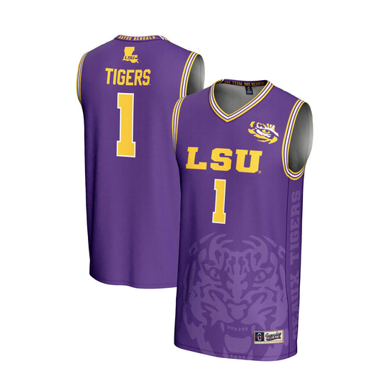 #1 LSU Tigers GameDay Greats Unisex Lightweight Icon Print Basketball Jersey - Purple | Stitched College Jersey TJS73886