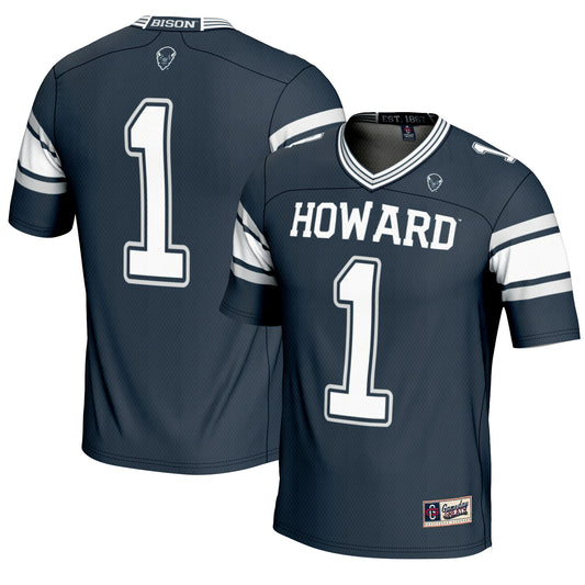#1 Howard Bison GameDay Greats Endzone Football Jersey - Navy | Stitched College Jersey TJS73738